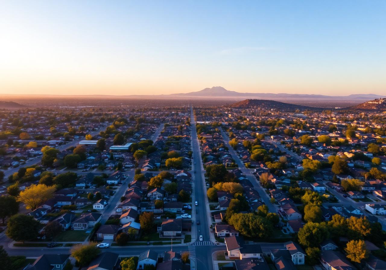 Aerial view of Fremont with Mission Peak